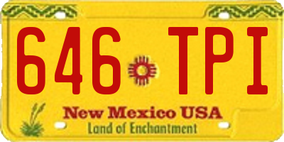 NM license plate 646TPI