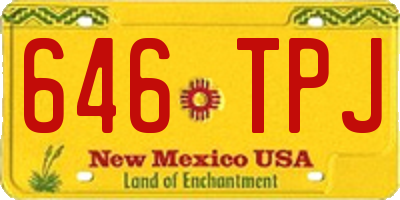 NM license plate 646TPJ