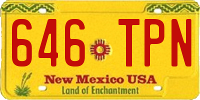 NM license plate 646TPN