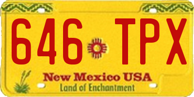 NM license plate 646TPX