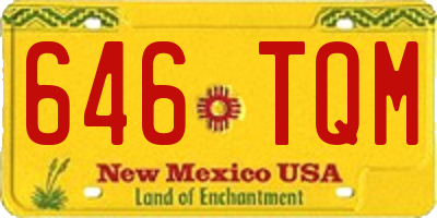 NM license plate 646TQM