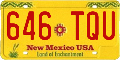 NM license plate 646TQU