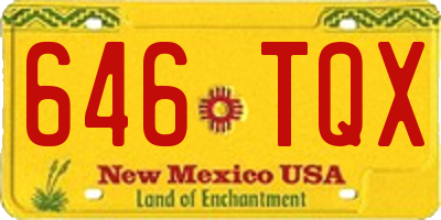 NM license plate 646TQX