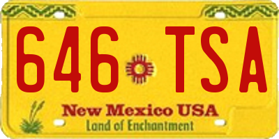 NM license plate 646TSA