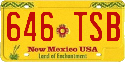 NM license plate 646TSB