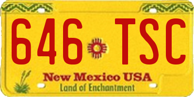 NM license plate 646TSC