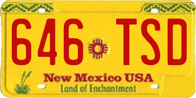 NM license plate 646TSD