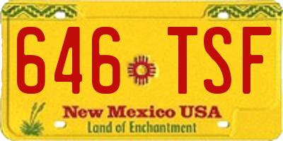 NM license plate 646TSF