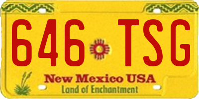 NM license plate 646TSG