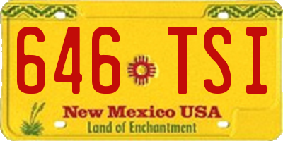 NM license plate 646TSI