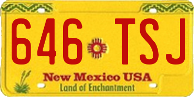 NM license plate 646TSJ