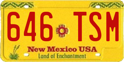 NM license plate 646TSM