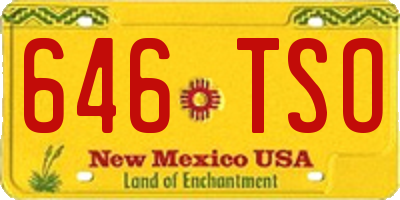 NM license plate 646TSO