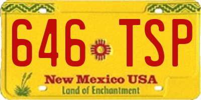NM license plate 646TSP
