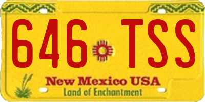 NM license plate 646TSS