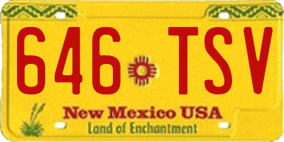 NM license plate 646TSV