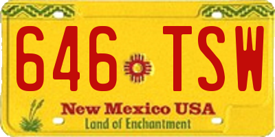 NM license plate 646TSW