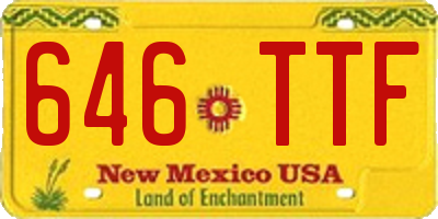 NM license plate 646TTF
