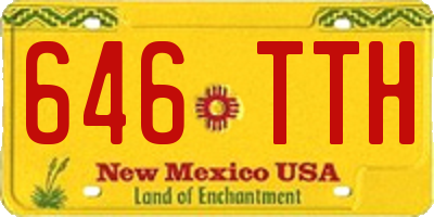 NM license plate 646TTH