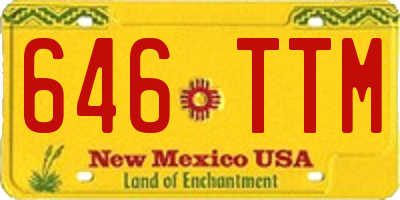 NM license plate 646TTM