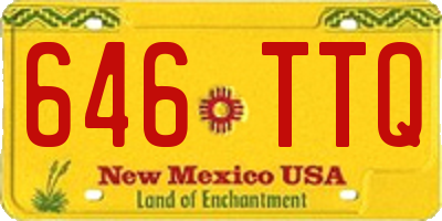 NM license plate 646TTQ