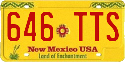 NM license plate 646TTS