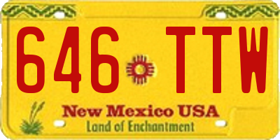 NM license plate 646TTW