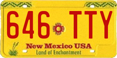 NM license plate 646TTY