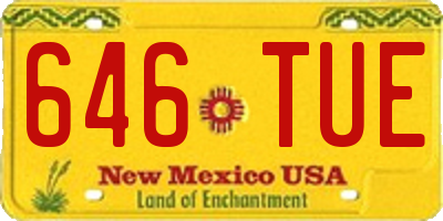 NM license plate 646TUE