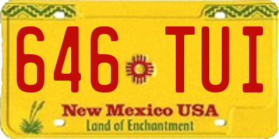 NM license plate 646TUI