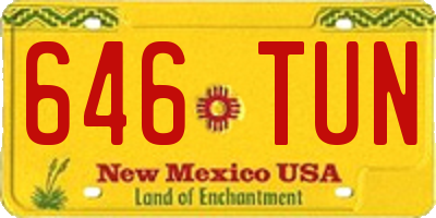 NM license plate 646TUN