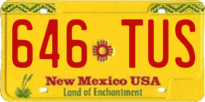 NM license plate 646TUS