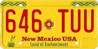 NM license plate 646TUU
