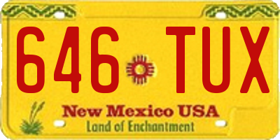 NM license plate 646TUX