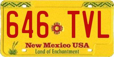 NM license plate 646TVL