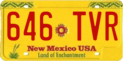 NM license plate 646TVR