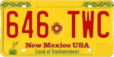 NM license plate 646TWC