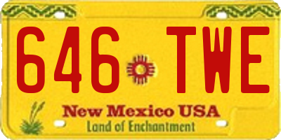NM license plate 646TWE