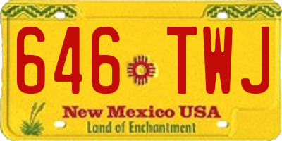 NM license plate 646TWJ