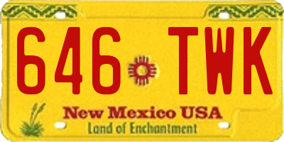 NM license plate 646TWK