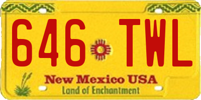 NM license plate 646TWL