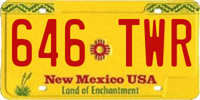 NM license plate 646TWR