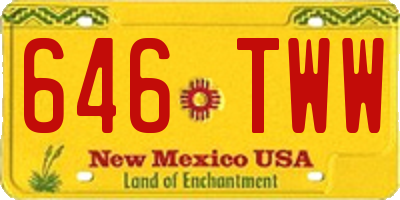 NM license plate 646TWW