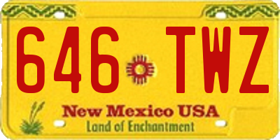 NM license plate 646TWZ
