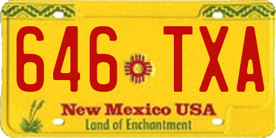 NM license plate 646TXA