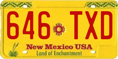 NM license plate 646TXD