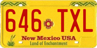 NM license plate 646TXL