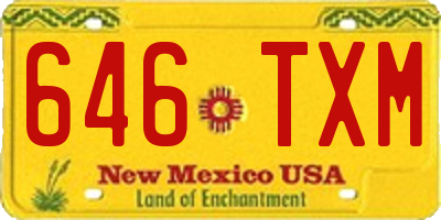 NM license plate 646TXM