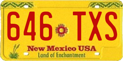 NM license plate 646TXS