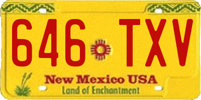 NM license plate 646TXV